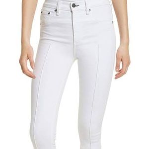 White high rise rag and bone skinny ankle jeans